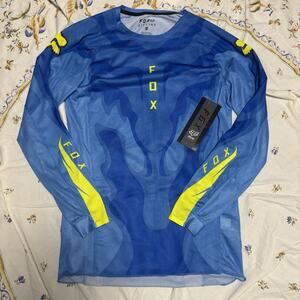 NWT Fox Men’s Airline Racing Jersey Blue Yellow Small New Breathable Kit